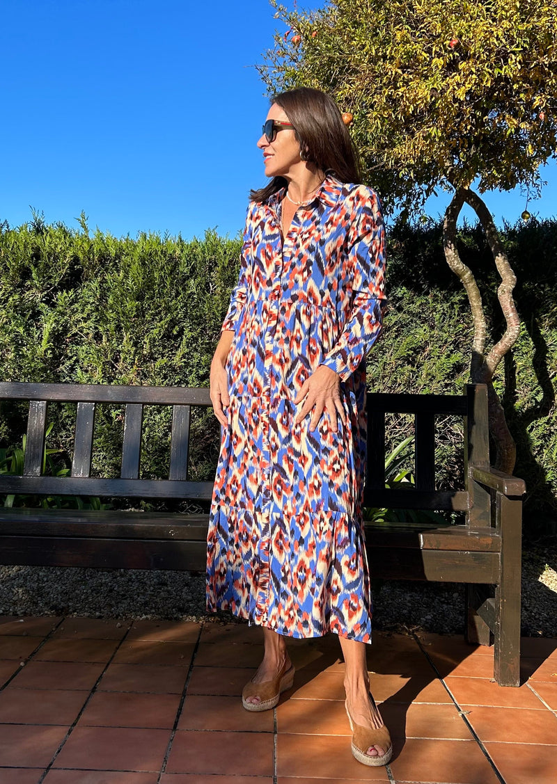 Vestido animal print azul online
