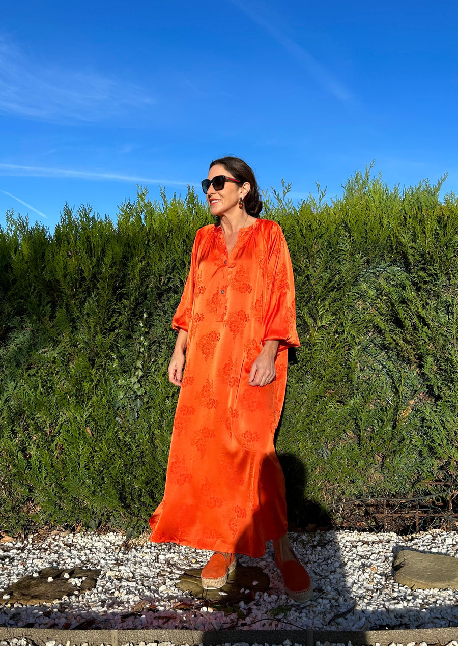 VESTIDO POLISEDA NARANJA