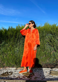 VESTIDO POLISEDA NARANJA