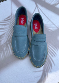 MOCASIN PIEL AZUL