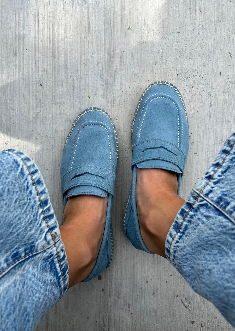 MOCASIN PIEL AZUL